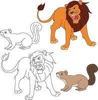 Lion and Squirrel Clipart. Wild Animals clipart collection for lovers of jungles and wildlife. This set will be a perfect addition to your safari and zoo-themed projects vector
