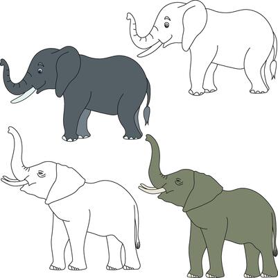 Elephant Clipart. Wild Animals clipart collection for lovers of jungles and wildlife. This set will be a perfect addition to your safari and zoo-themed projects.