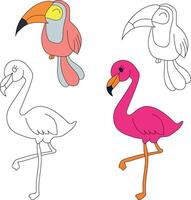 Cute Little Bird Clipart Flat Design. Bird Flat Illustration vector