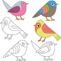 Cute Little Bird Clipart Flat Design. Bird Flat Illustration vector