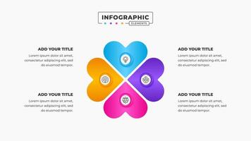 Business circular infographic presentation design template with 4 steps or options vector