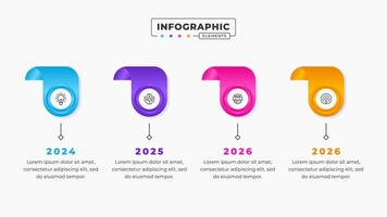 cronograma infografía presentación diseño modelo con 4 4 pasos o opciones vector