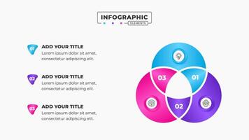 circulo venn diagrama infografía presentación diseño modelo vector