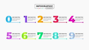 Number infographic presentation design template vector