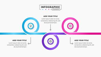 circulo proceso infografía presentación diseño modelo con 3 pasos o opciones vector