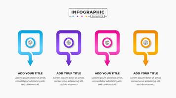 Business arrow infographic presentation design template with 4 steps or options vector