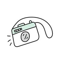 Camera in doodle style. Isolated on white background vector