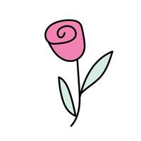 Rose in doodle style. Isolated on white background vector