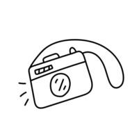 Camera in doodle style. Isolated on white background vector