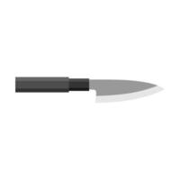 deba bocho, japonés cocina cuchillo plano diseño ilustración aislado en blanco antecedentes. un tradicional japonés cocina cuchillo con un acero espada y de madera manejar. vector