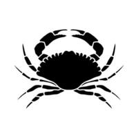 crab black and white logo illustration. Seafood shop logo branding template for craft food packaging or restaurant design. vector