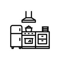 kitchen icon in line style vector