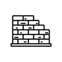 brick wall icon in line style vector