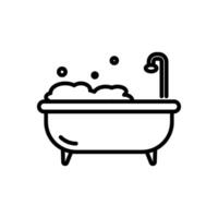 bathtub icon in line style vector