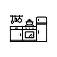 kitchen icon in line style vector
