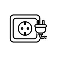 electric plug icon in line style vector