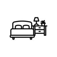 bedroom icon in line style vector