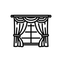 curtain icon in line style vector
