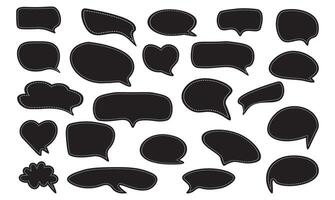 Set of speak bubble. Chatting box, message box design. Balloon doodle style of thinking sign vector