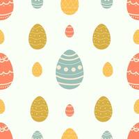 Seamless patterns with Easter eggs. Traditional religious Easter symbols. Template for fabric, wallpaper, wrapping paper vector