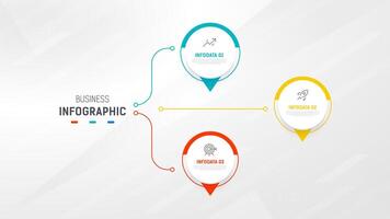 Three Step Infographic label design template with line icons. process steps diagram, presentations, workflow layout, banner, flow chart, info graph illustration. vector