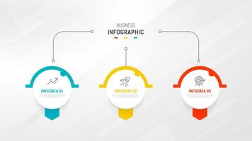 Tres paso infografía etiqueta diseño modelo con línea iconos proceso pasos diagrama, presentaciones, flujo de trabajo disposición, bandera, fluir cuadro, informacion grafico ilustración. vector