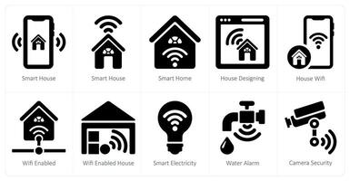 un conjunto de 10 inteligente hogar íconos como inteligente hogar, inteligente casa, casa diseño vector