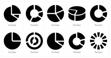 A set of 10 Diagrams and Reports icons as pie chart, chart, diagram vector