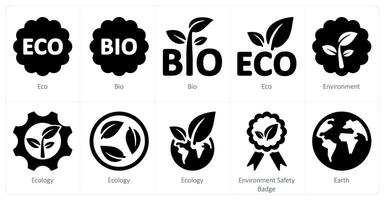 un conjunto de 10 ecología íconos como ecológico, biografía, ambiente vector