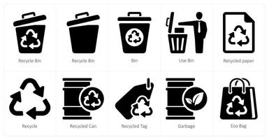 un conjunto de 10 ecología íconos como reciclar compartimiento, compartimiento, utilizar compartimiento vector