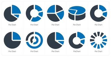 A set of 10 Diagrams and Reports icons as pie chart, chart, diagram vector