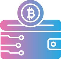 Cryptocurrency Wallet Glyph Gradient Icon Design vector