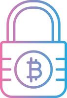 Bitcoin Encryption Line Gradient Icon Design vector