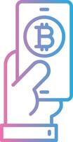 Pay Bitcoin Line Gradient Icon Design vector
