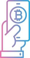 Pay Bitcoin Line Gradient Icon Design vector
