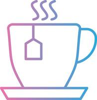 taza de té línea degradado icono diseño vector