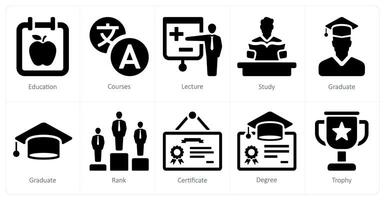 A set of 10 School and Education icons as education, courses, lecture vector