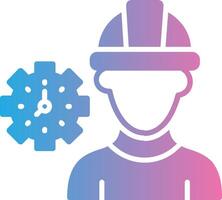 Worker Mask Glyph Gradient Icon Design vector