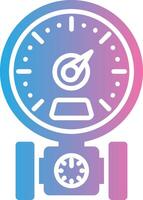 Pressure Gauge Glyph Gradient Icon Design vector