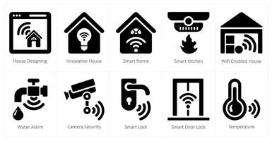 A set of 10 Smart Home icons as house designing, innovative house, smart home vector