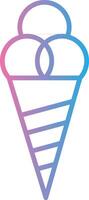 Ice Cream Cone Line Gradient Icon Design vector