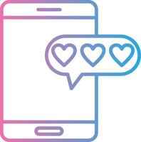 Love Message Line Gradient Icon Design vector