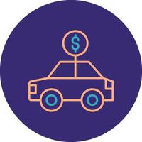 Car Rental Line Two Color Circle Icon vector