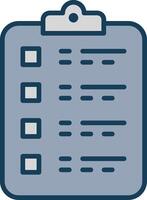 Checklist Line Filled Grey Icon vector