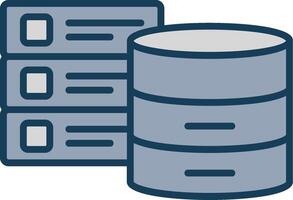 Databases Line Filled Grey Icon vector