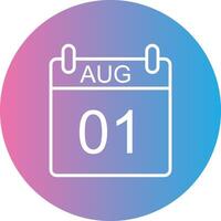 August Line Gradient Circle Icon vector