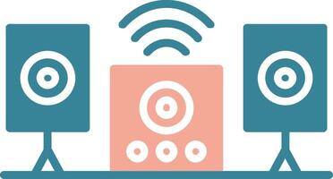 Audio System Glyph Two Color Icon vector
