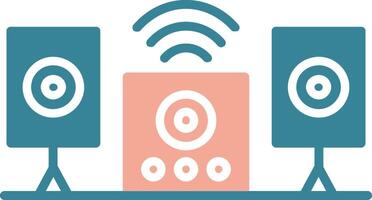 Audio System Glyph Two Color Icon vector