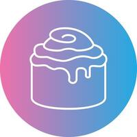 Cinnamon Roll Line Gradient Circle Icon vector