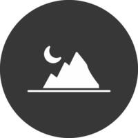 Mountain Glyph Inverted Icon vector